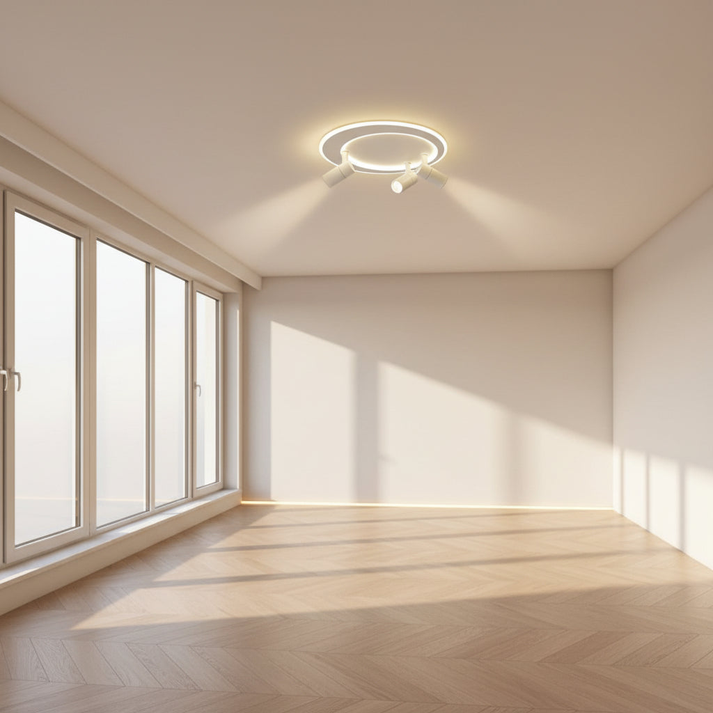 18'' Modern LED Flush Mount Ceiling Light with Adjustable Spotlights