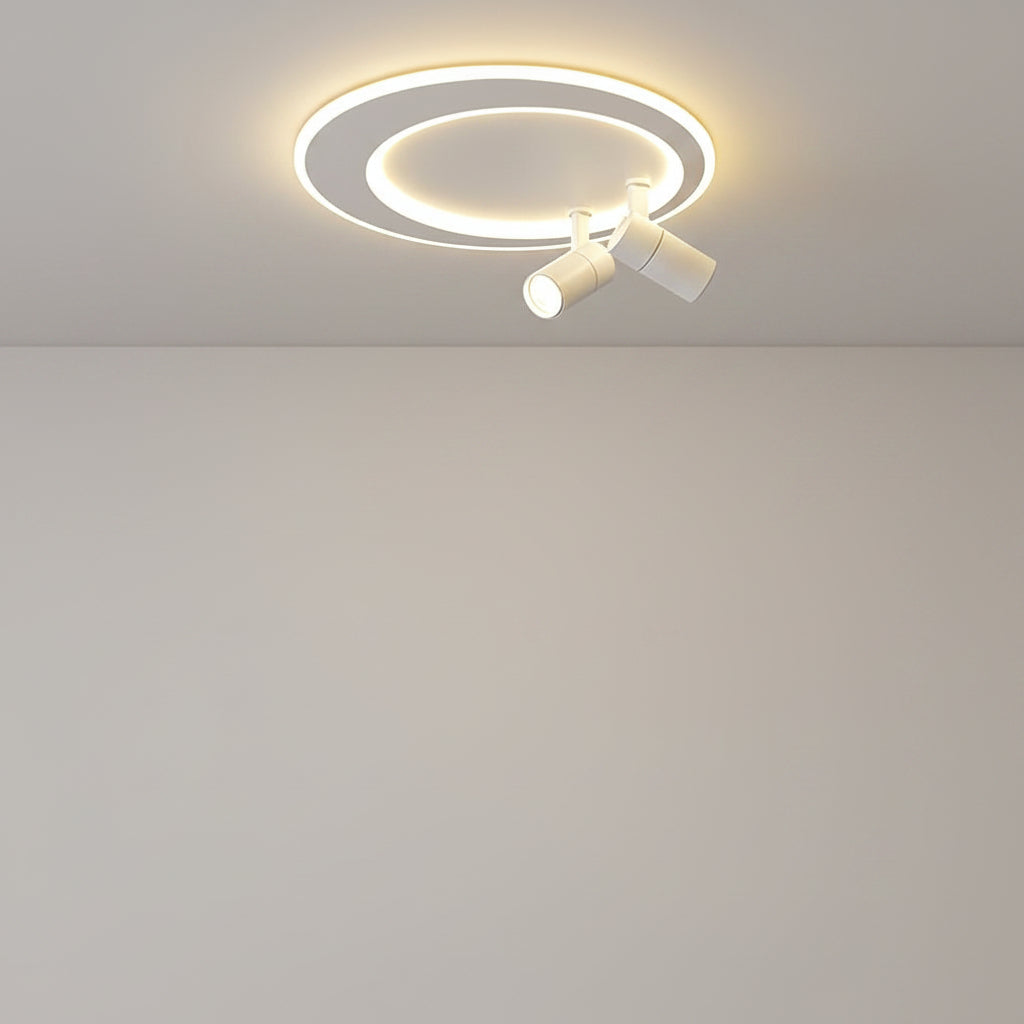 18'' Modern LED Flush Mount Ceiling Light with Adjustable Spotlights