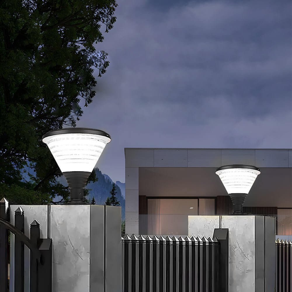 18.9" Modern Black Solar Outdoor Post Light with LED