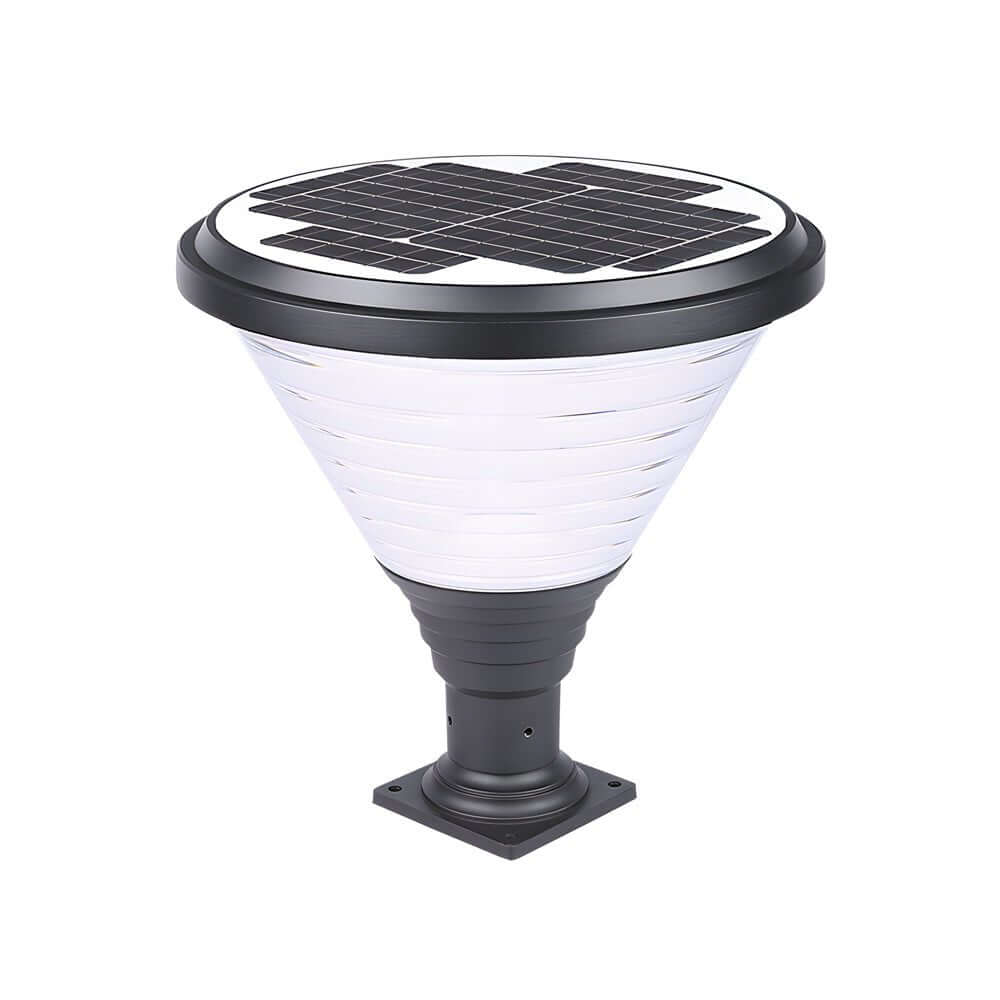 18.9" Modern Black Solar Outdoor Post Light with LED