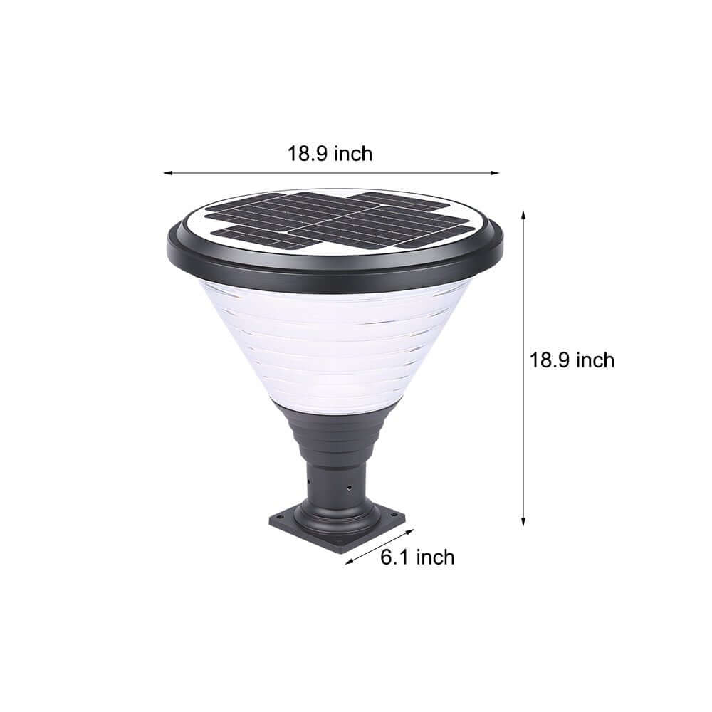 18.9" Modern Black Solar Outdoor Post Light with LED