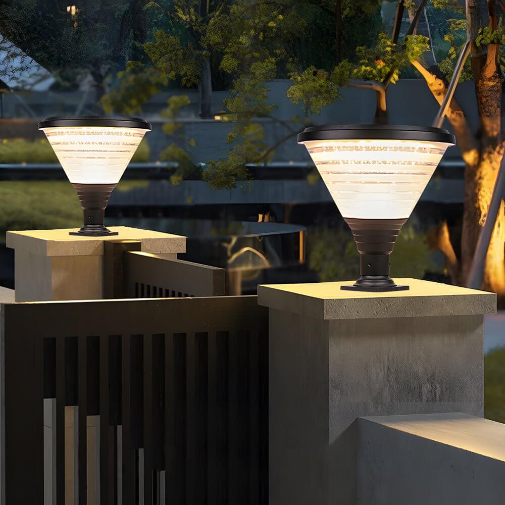 18.9" Modern Black Solar Outdoor Post Light with LED