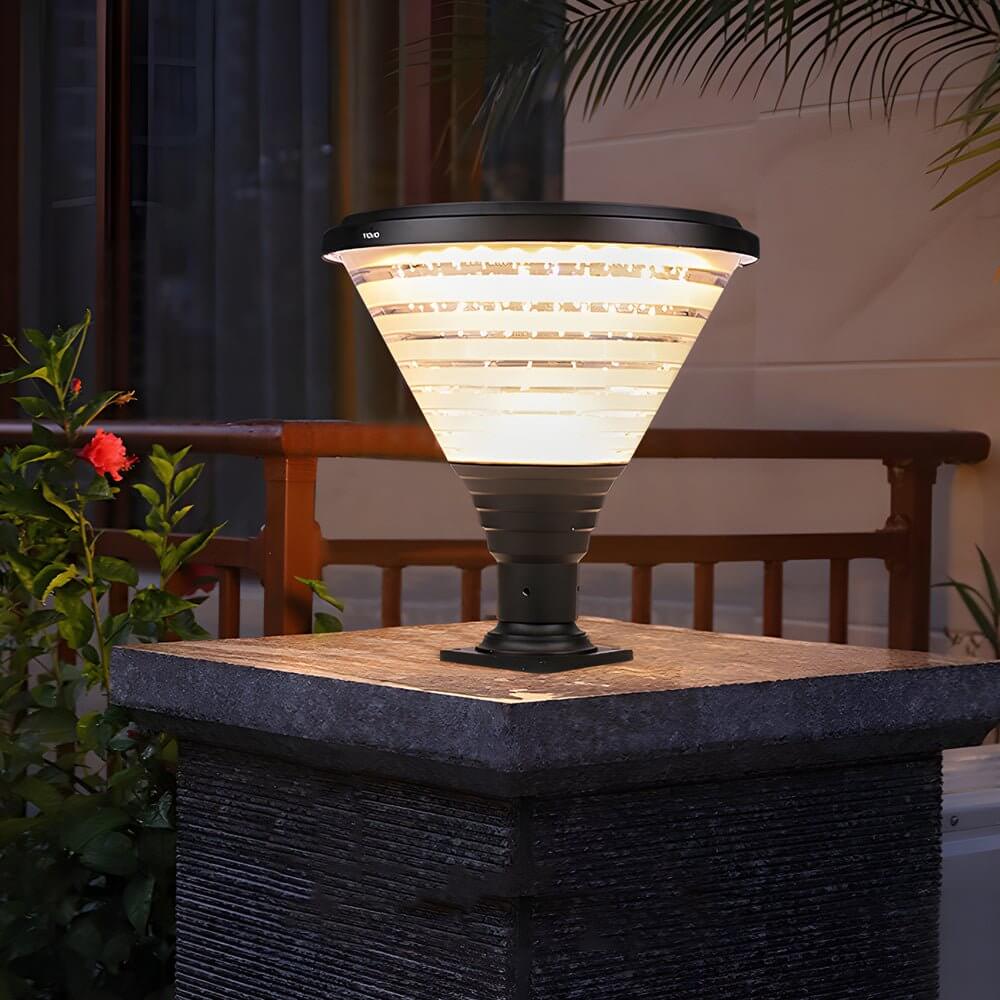 18.9" Modern Black Solar Outdoor Post Light with LED