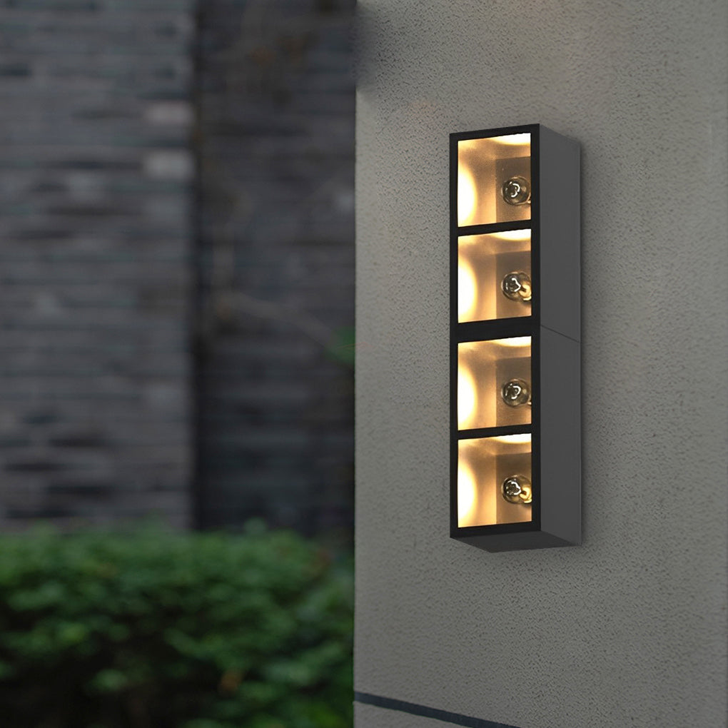 Waterproof Modern Black Wall Lamp with Integrated Flowerpot