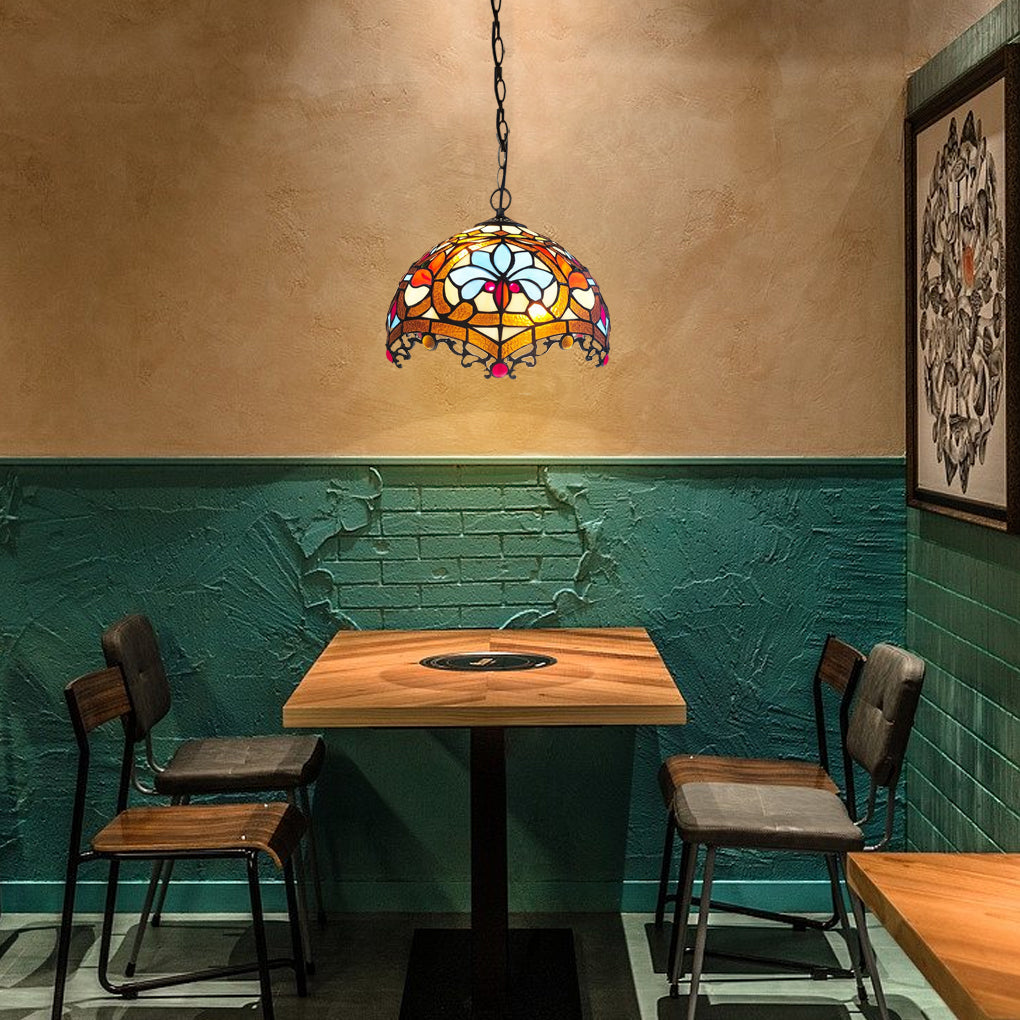 Handmade Baroque Glass Chandelier with Colorful Design