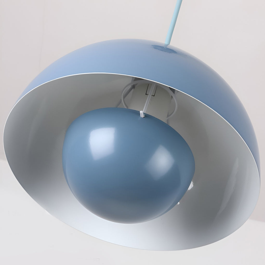 Mushroom Pendant Light – Metal Dome Shade with Warm Glow