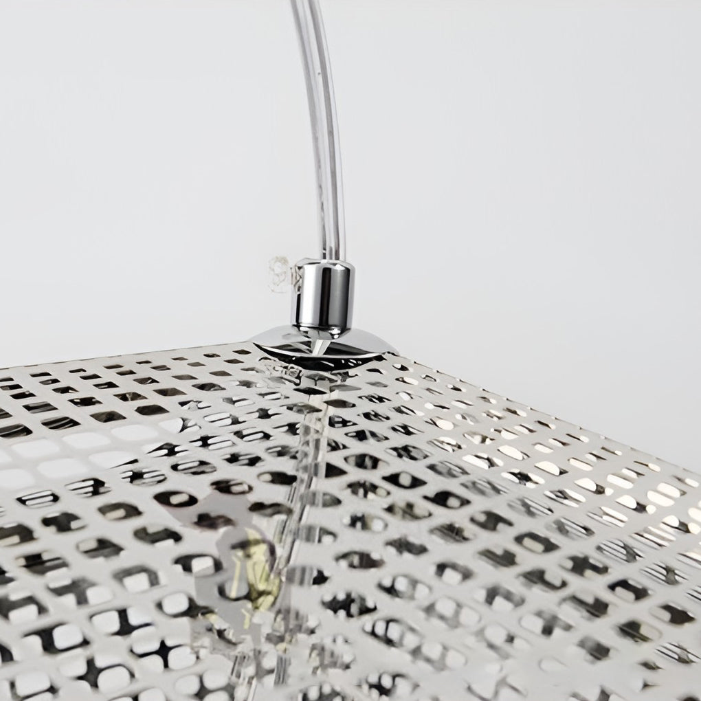 Geometric Round Electroplated Metal Pendant Light