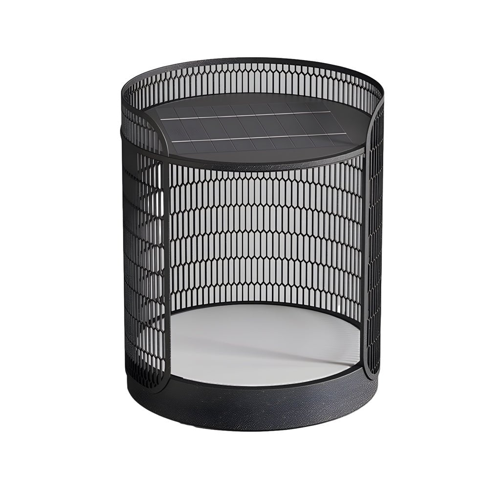 Modern Black Mesh Outdoor Floor Lamp with Table - 19 Inch LED