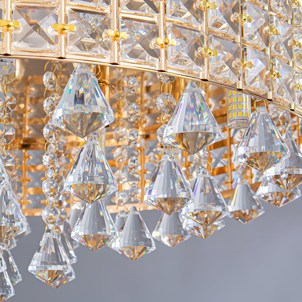 19" Crystal Flush Mount Ceiling Light Modern LED Fixture