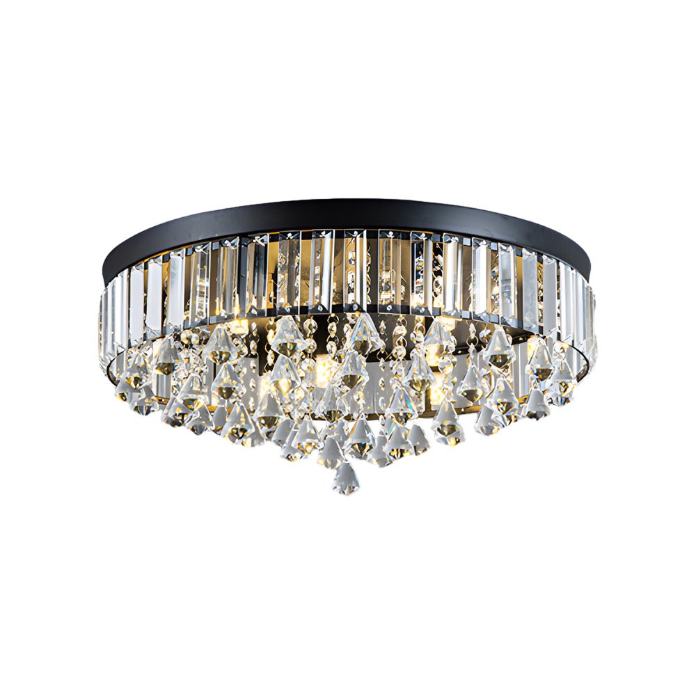 19" Crystal Flush Mount Ceiling Light Modern LED Fixture