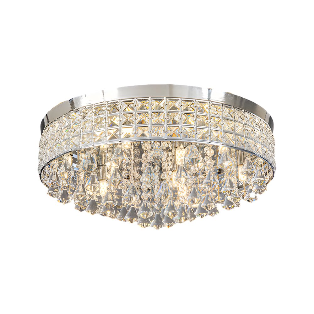 19" Crystal Flush Mount Ceiling Light Modern LED Fixture