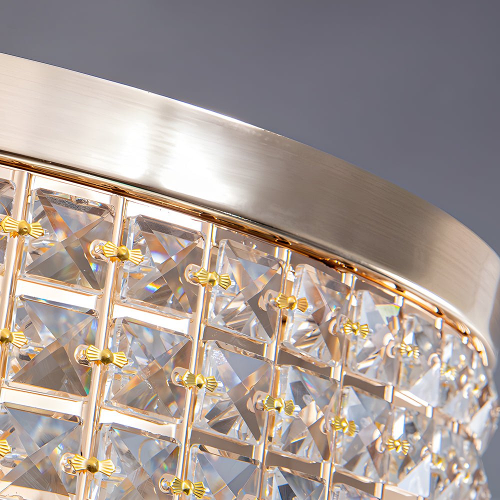 19" Crystal Flush Mount Ceiling Light Modern LED Fixture
