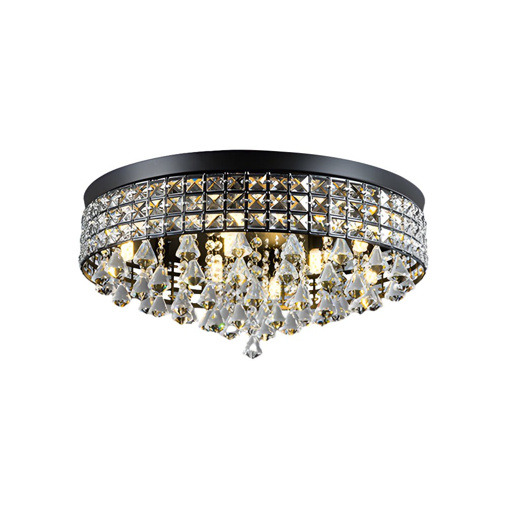 19" Crystal Flush Mount Ceiling Light Modern LED Fixture