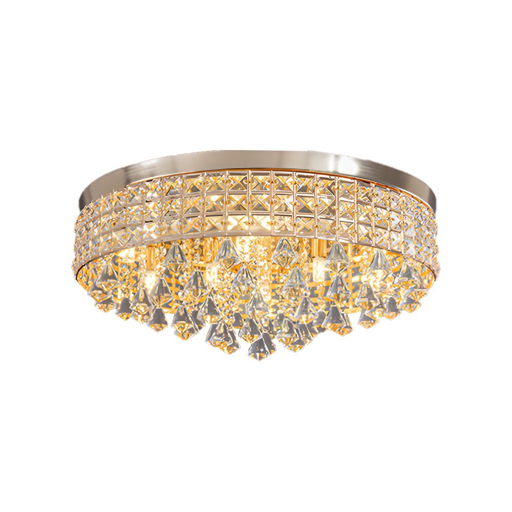19" Crystal Flush Mount Ceiling Light Modern LED Fixture