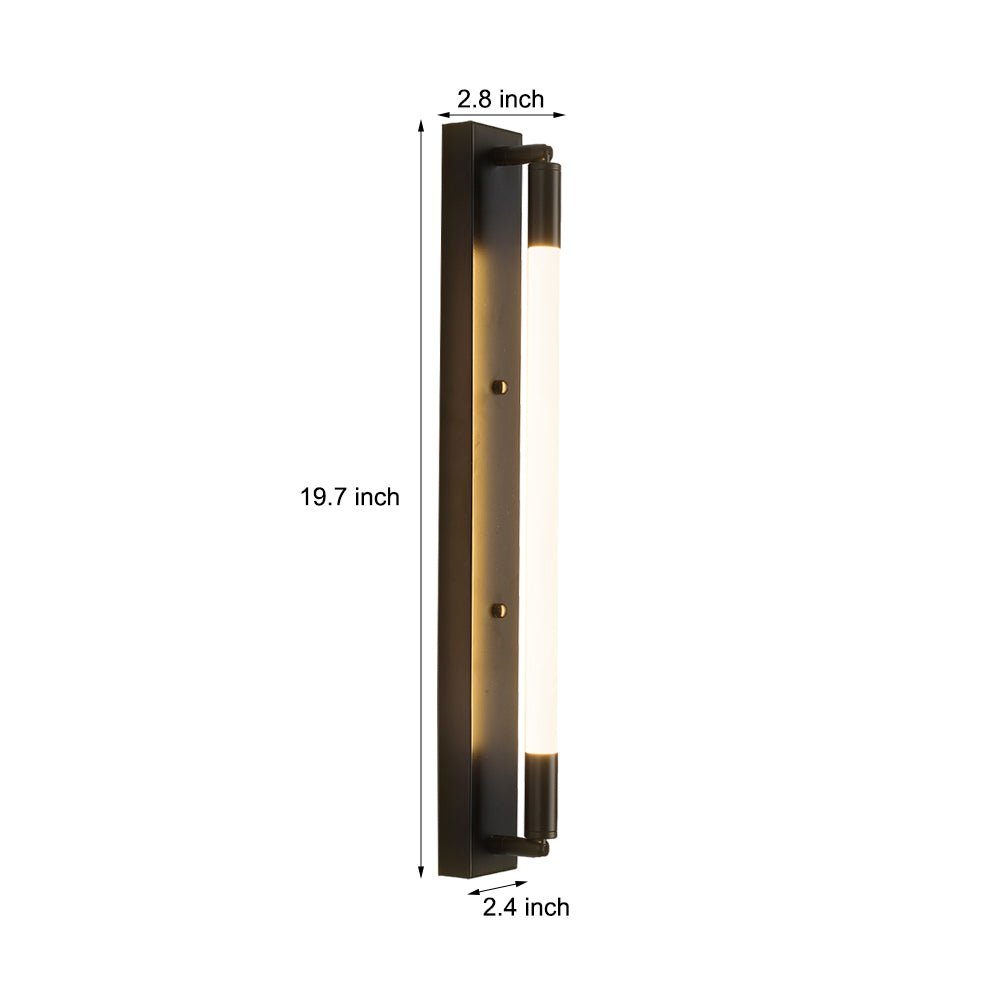 Modern Acrylic Tube LED Wall Light 19.7" - Black/Gold/Chrome