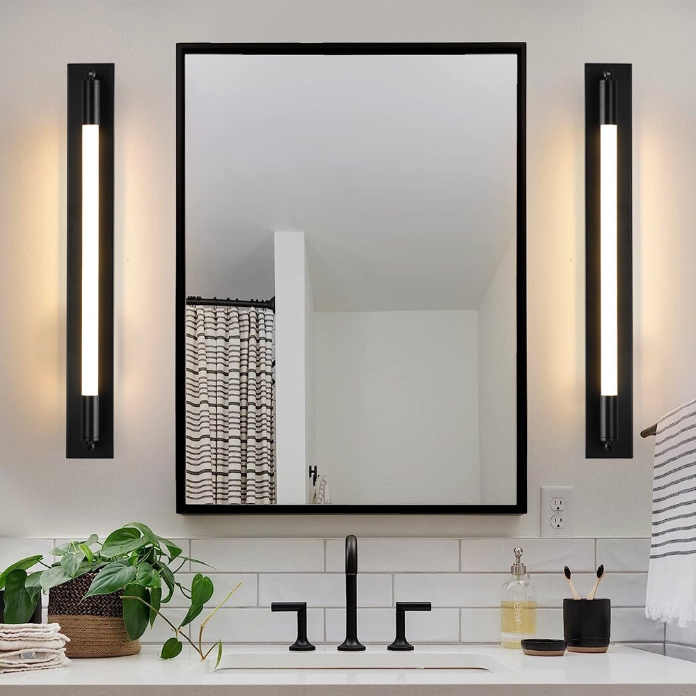Modern Acrylic Tube LED Wall Light 19.7" - Black/Gold/Chrome