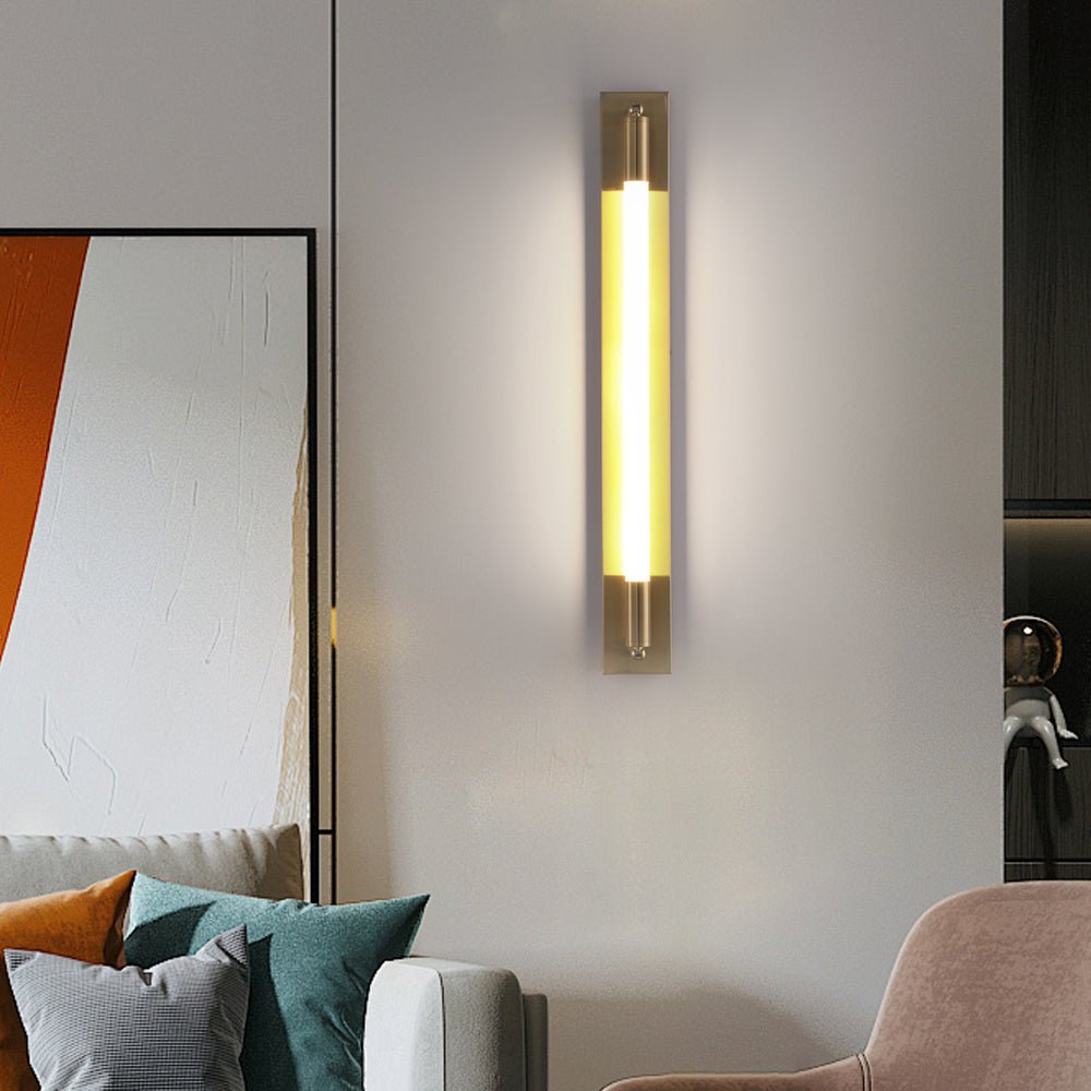 Modern Acrylic Tube LED Wall Light 19.7" - Black/Gold/Chrome