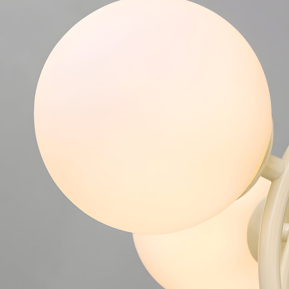 Midcentury 6-Light Glass Sphere Chandelier - Light Beige, 19.7"