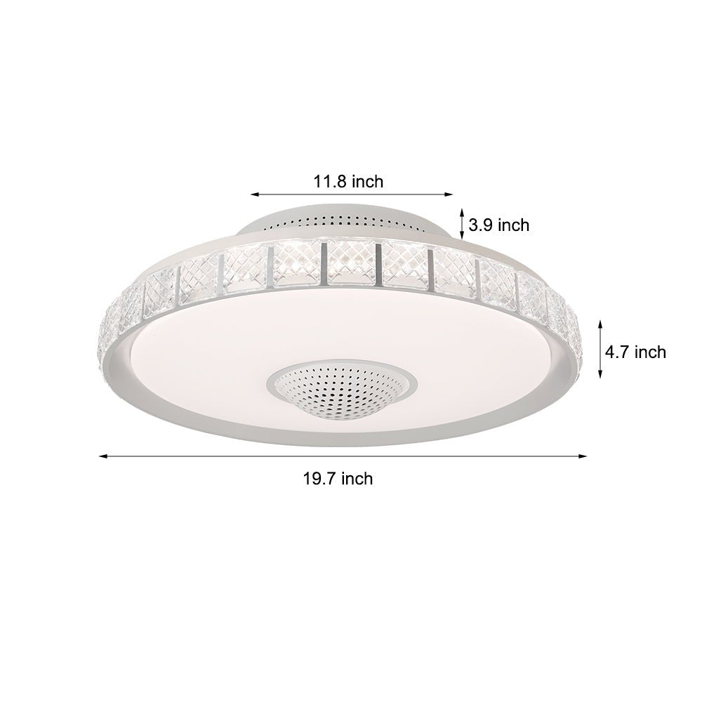 19.7" Bladeless LED Ceiling Fan with Light & Remote Control
