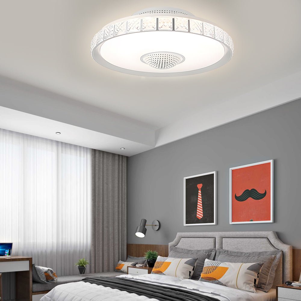 19.7" Bladeless LED Ceiling Fan with Light & Remote Control