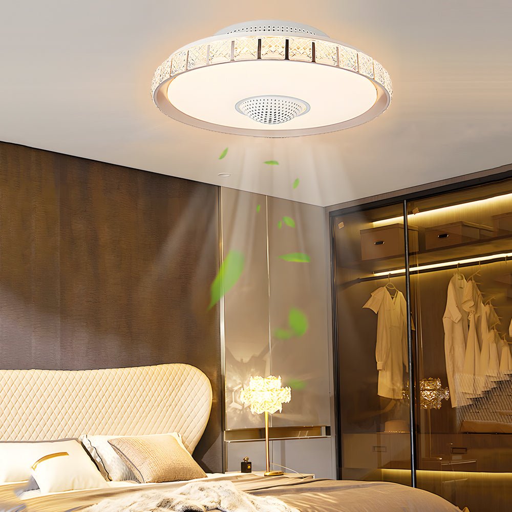 19.7" Bladeless LED Ceiling Fan with Light & Remote Control
