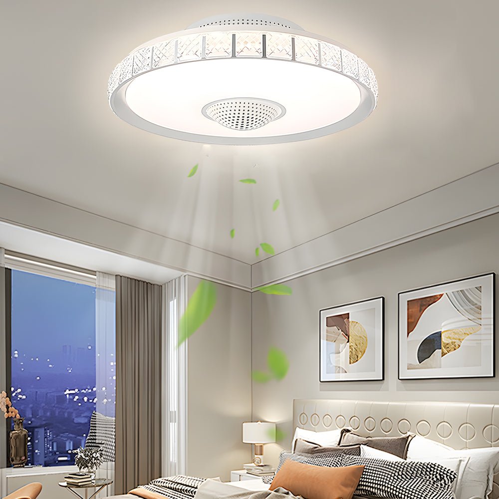 19.7" Bladeless LED Ceiling Fan with Light & Remote Control