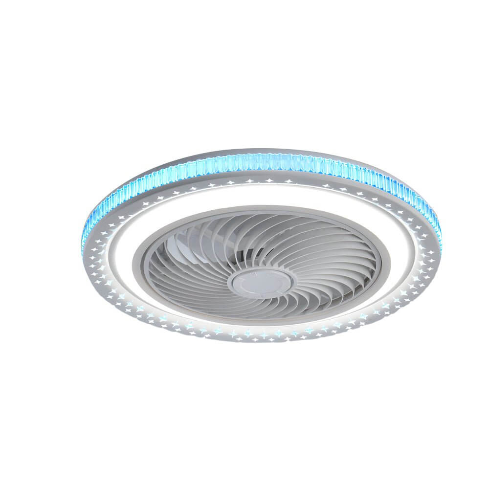 19.7" Modern Bladeless Ceiling Fan with LED Light and Remote