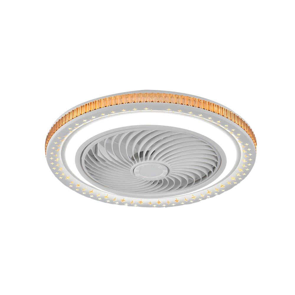 19.7" Modern Bladeless Ceiling Fan with LED Light and Remote