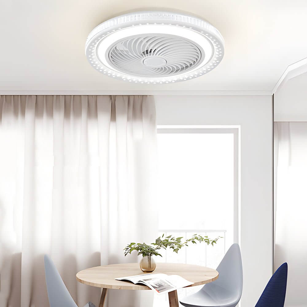 19.7" Modern Bladeless Ceiling Fan with LED Light and Remote