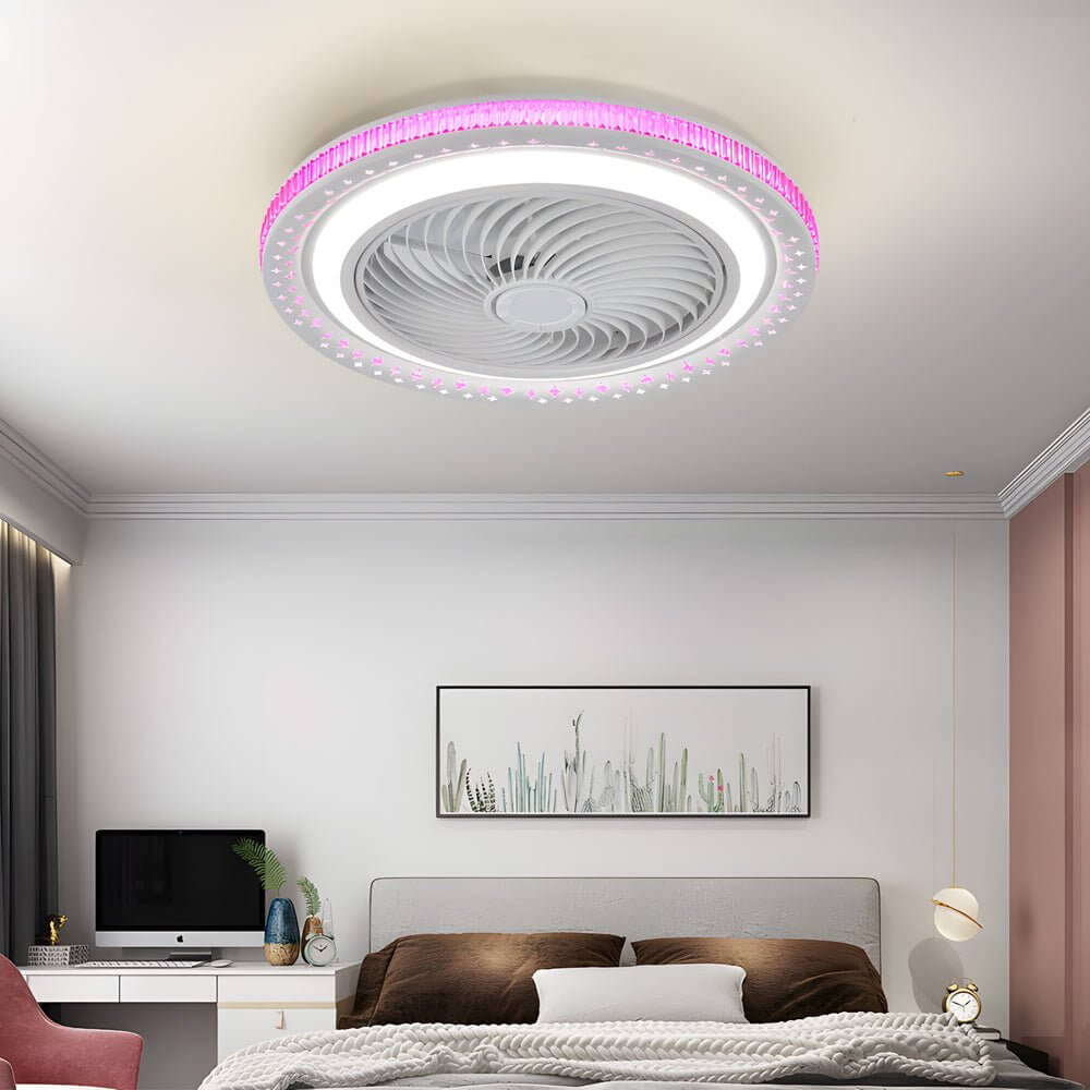 19.7" Modern Bladeless Ceiling Fan with LED Light and Remote