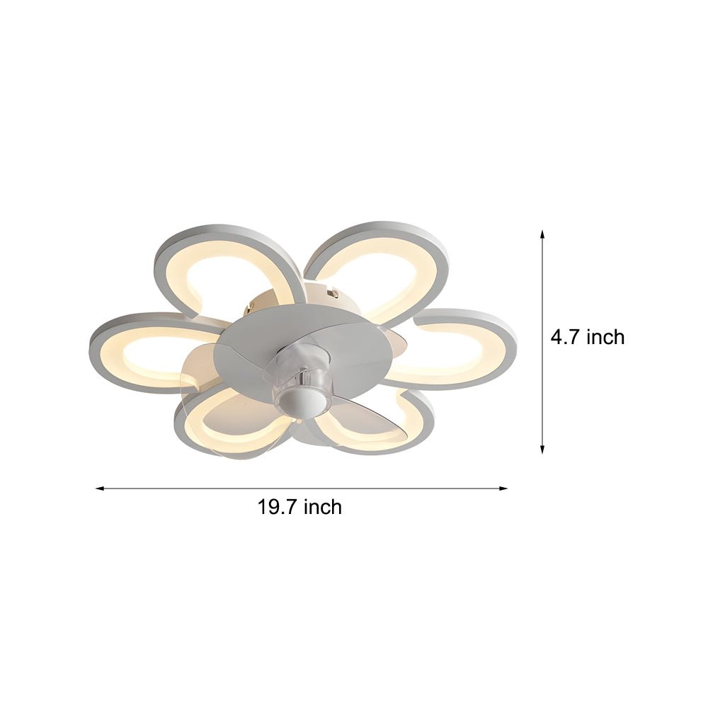 Modern Flower LED Flush Mount Ceiling Fan with Remote Control