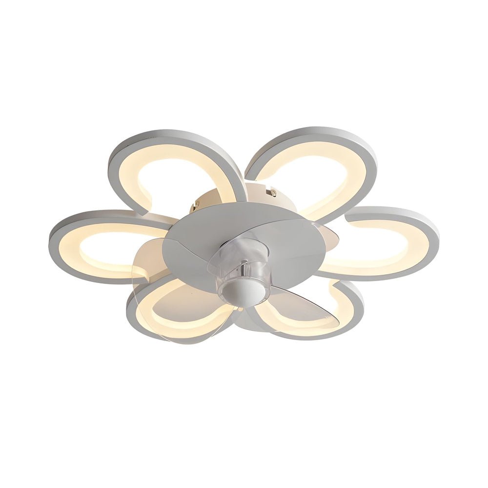 Modern Flower LED Flush Mount Ceiling Fan with Remote Control