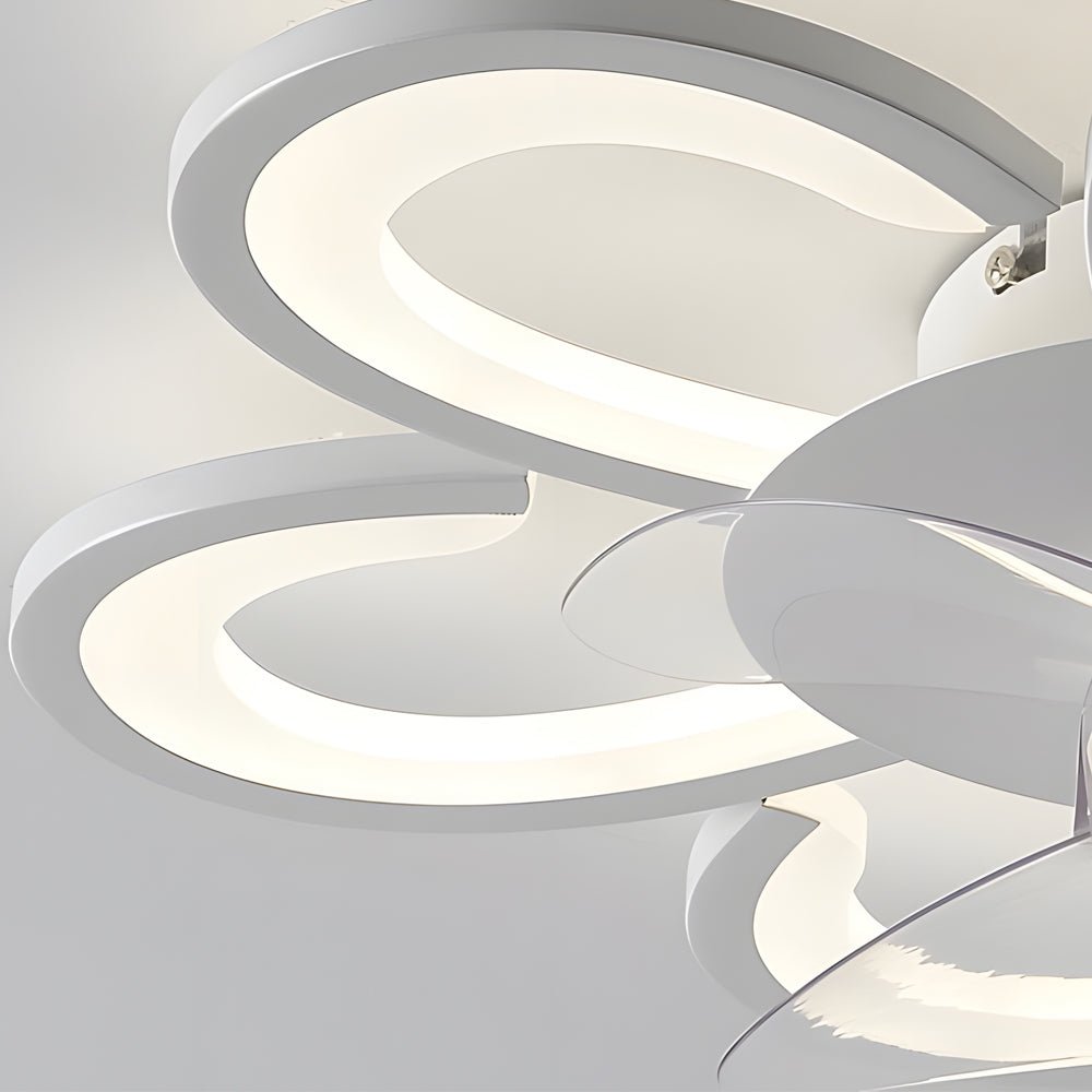 Modern Flower LED Flush Mount Ceiling Fan with Remote Control