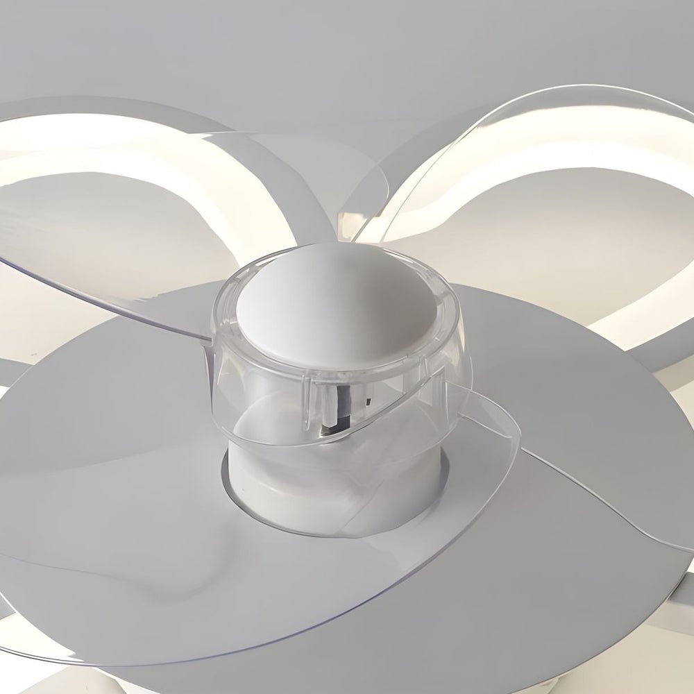 Modern Flower LED Flush Mount Ceiling Fan with Remote Control