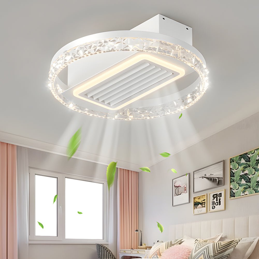 Modern Bladeless Ceiling Fan with LED Light & Remote - 6 Speeds
