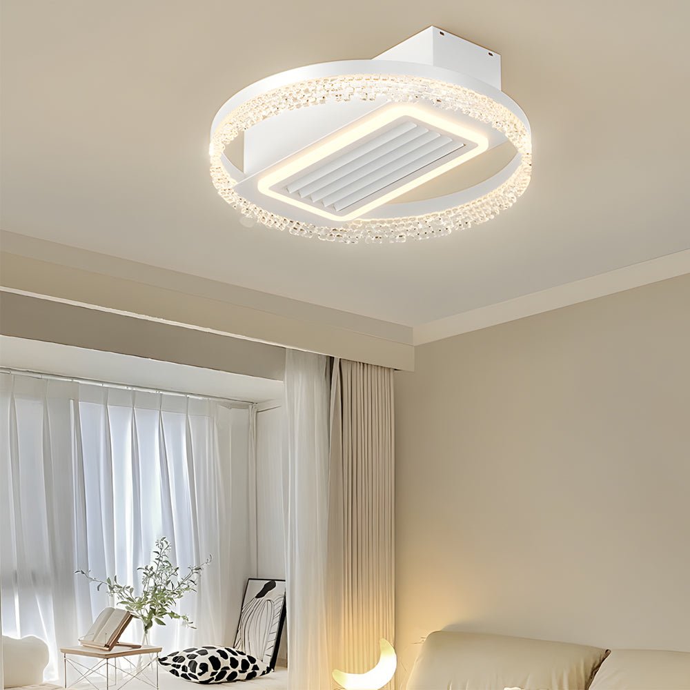 Modern Bladeless Ceiling Fan with LED Light & Remote - 6 Speeds