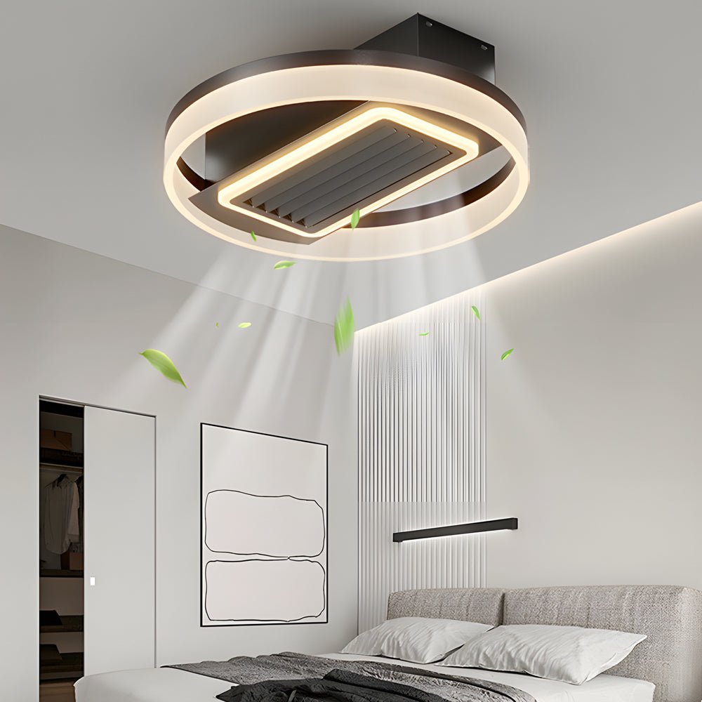 Modern Bladeless Ceiling Fan with LED Light & Remote - 6 Speeds
