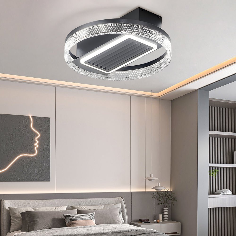 Modern Bladeless Ceiling Fan with LED Light & Remote - 6 Speeds