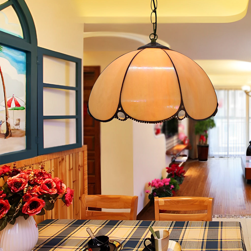 Handmade Baroque Glass Chandelier with Colorful Design