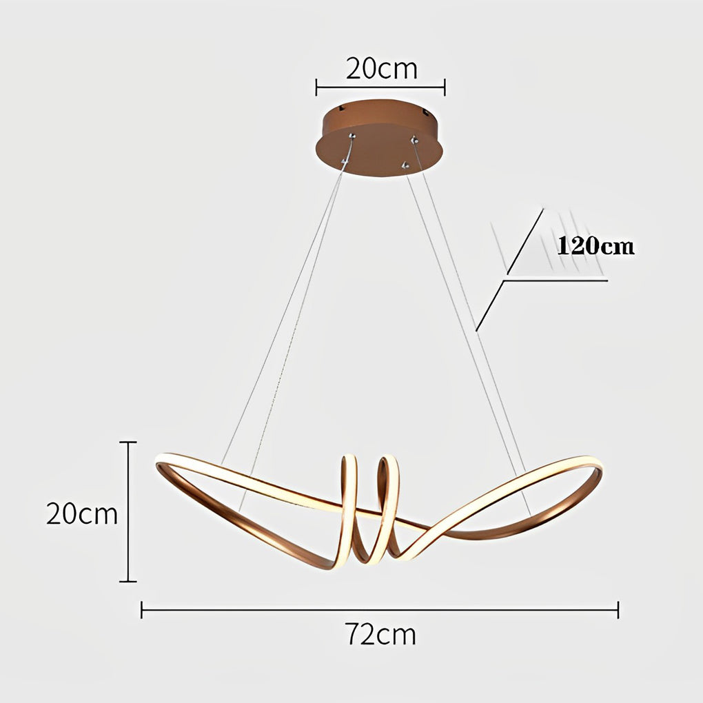 Modern Wave Pendant Light Nordic Acrylic Aluminum Chandelier