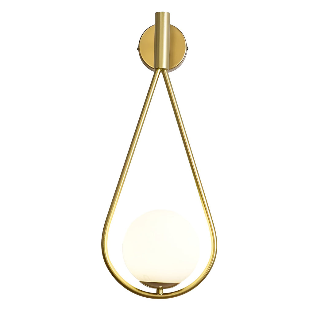 Water Drop Glass Wall Sconce Modern LED Light Fixture Black Gold
