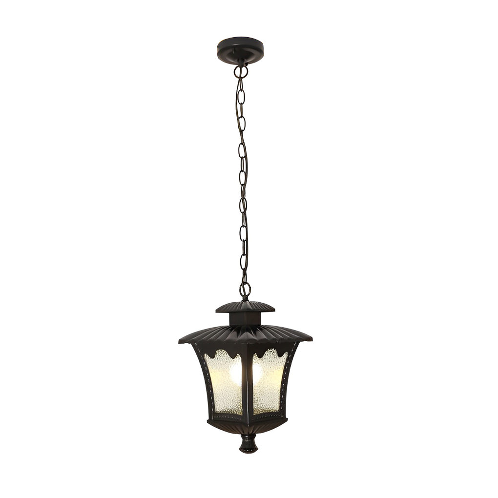 Waterproof Outdoor Pendant Light with Glass Shade & Aluminum Body