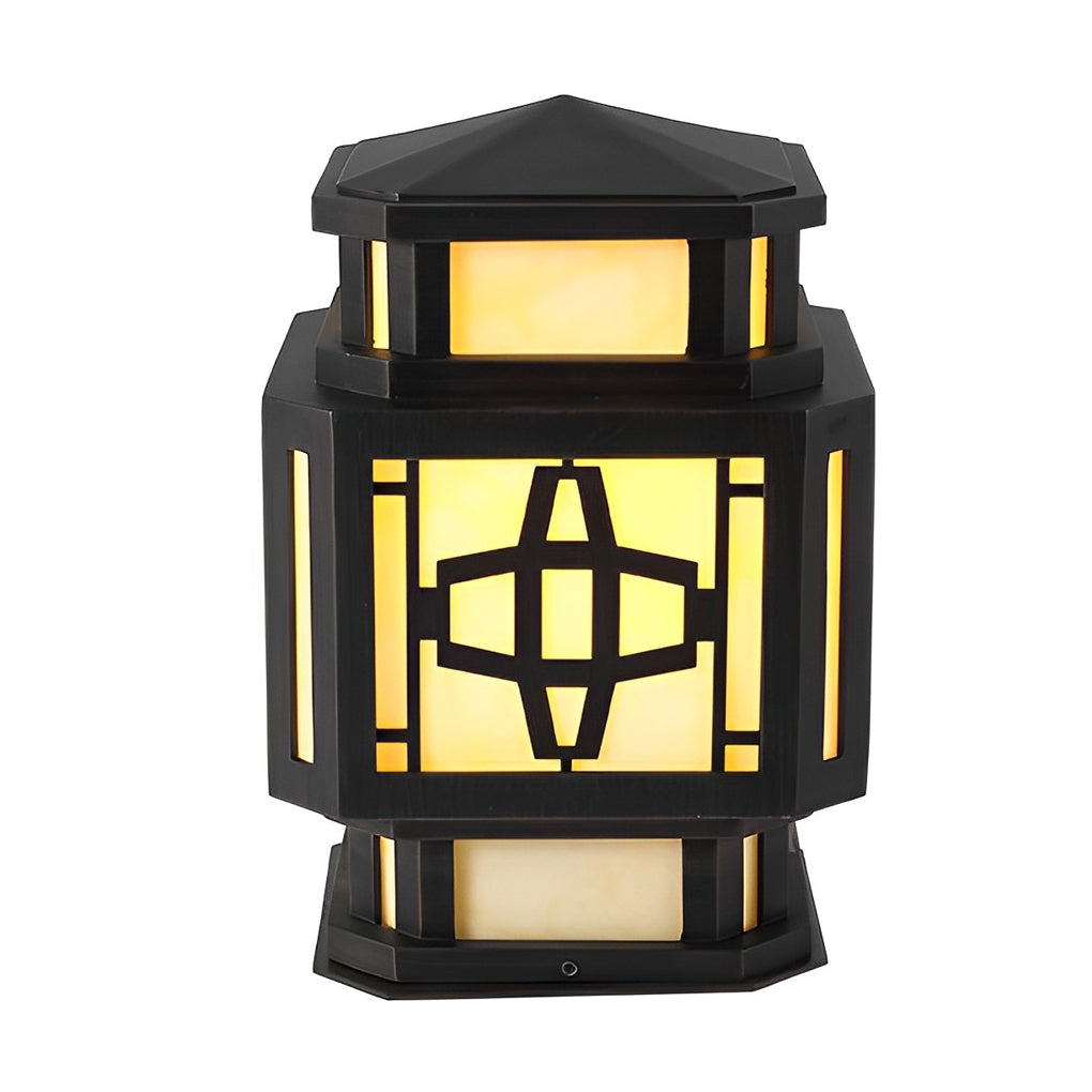 Modern LED Outdoor Post Light - Stainless Steel & Marble Finish