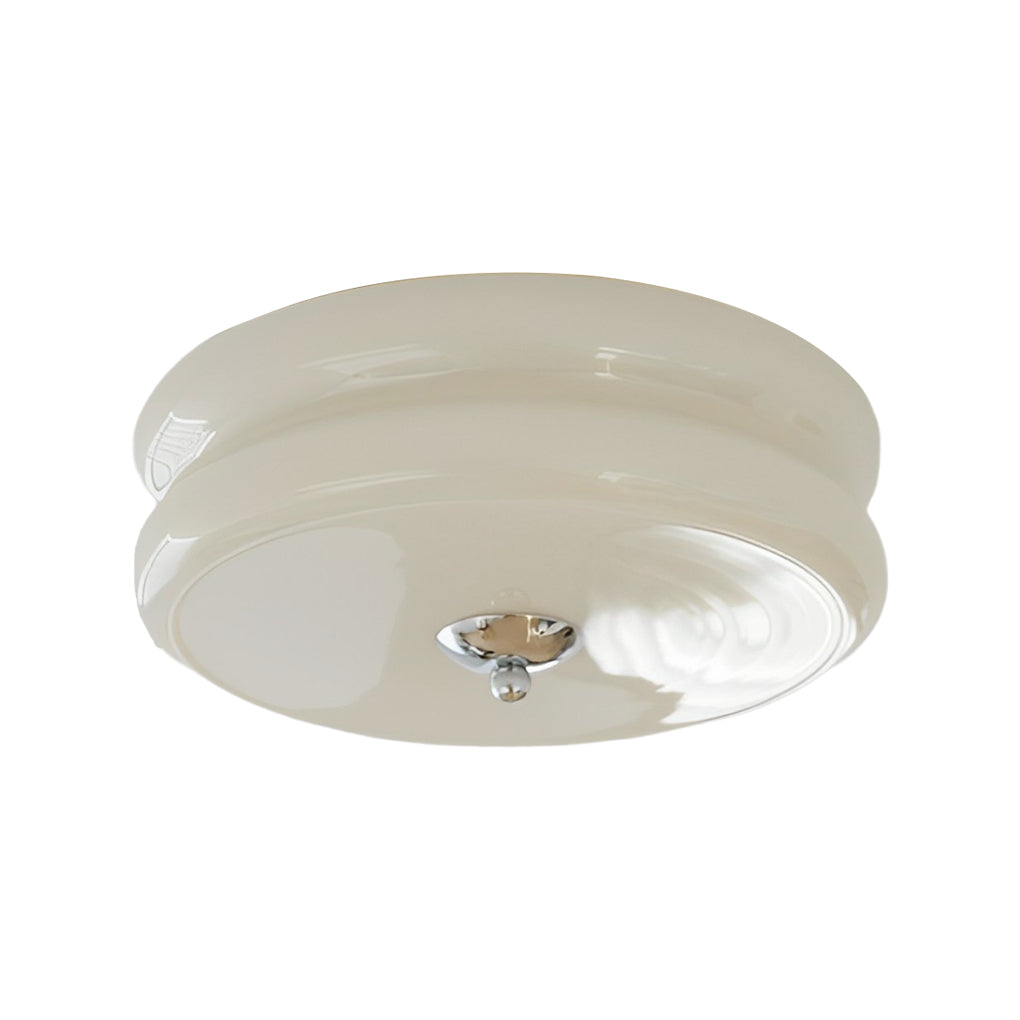 Modern Glass Drum LED Flush Mount Ceiling Light - Three Step Dimming