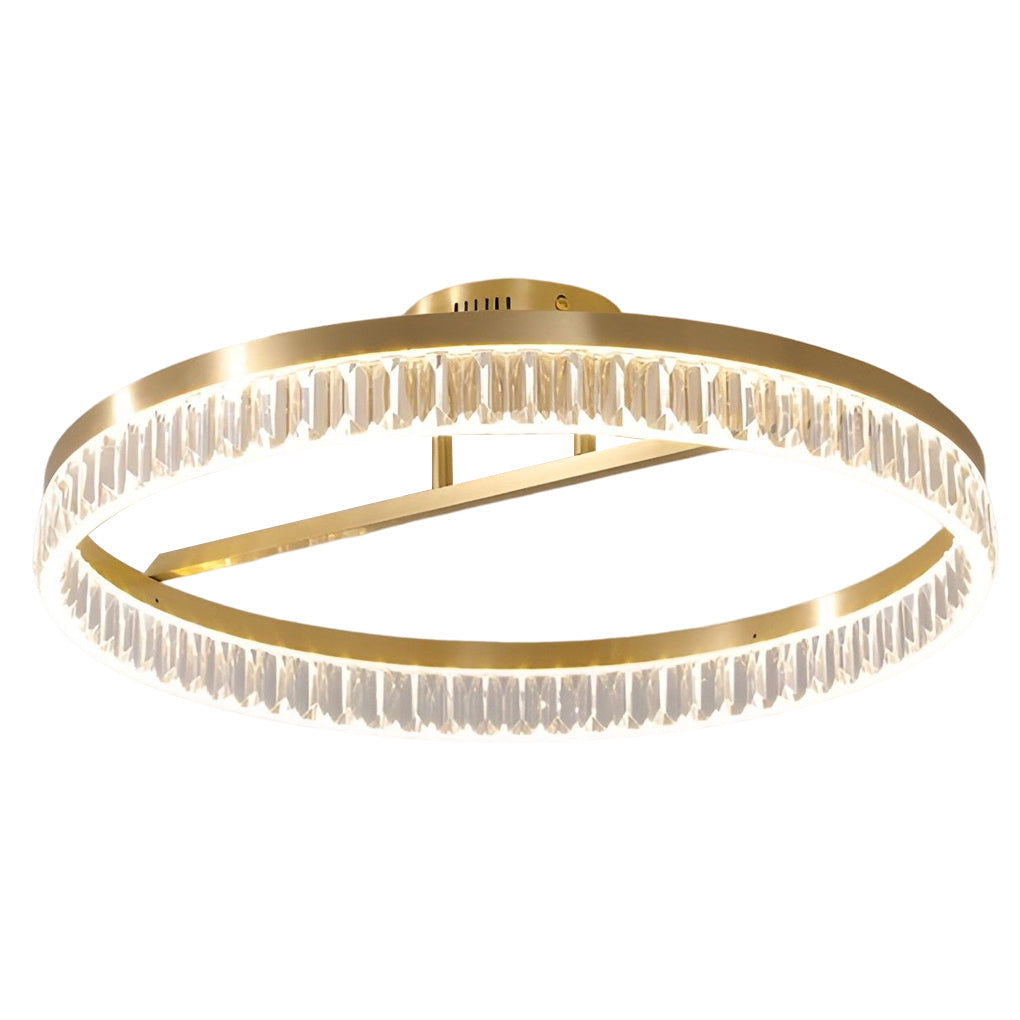 Modern Round Gold Ceiling Light 60W LED Flush Mount Acrylic Lamp