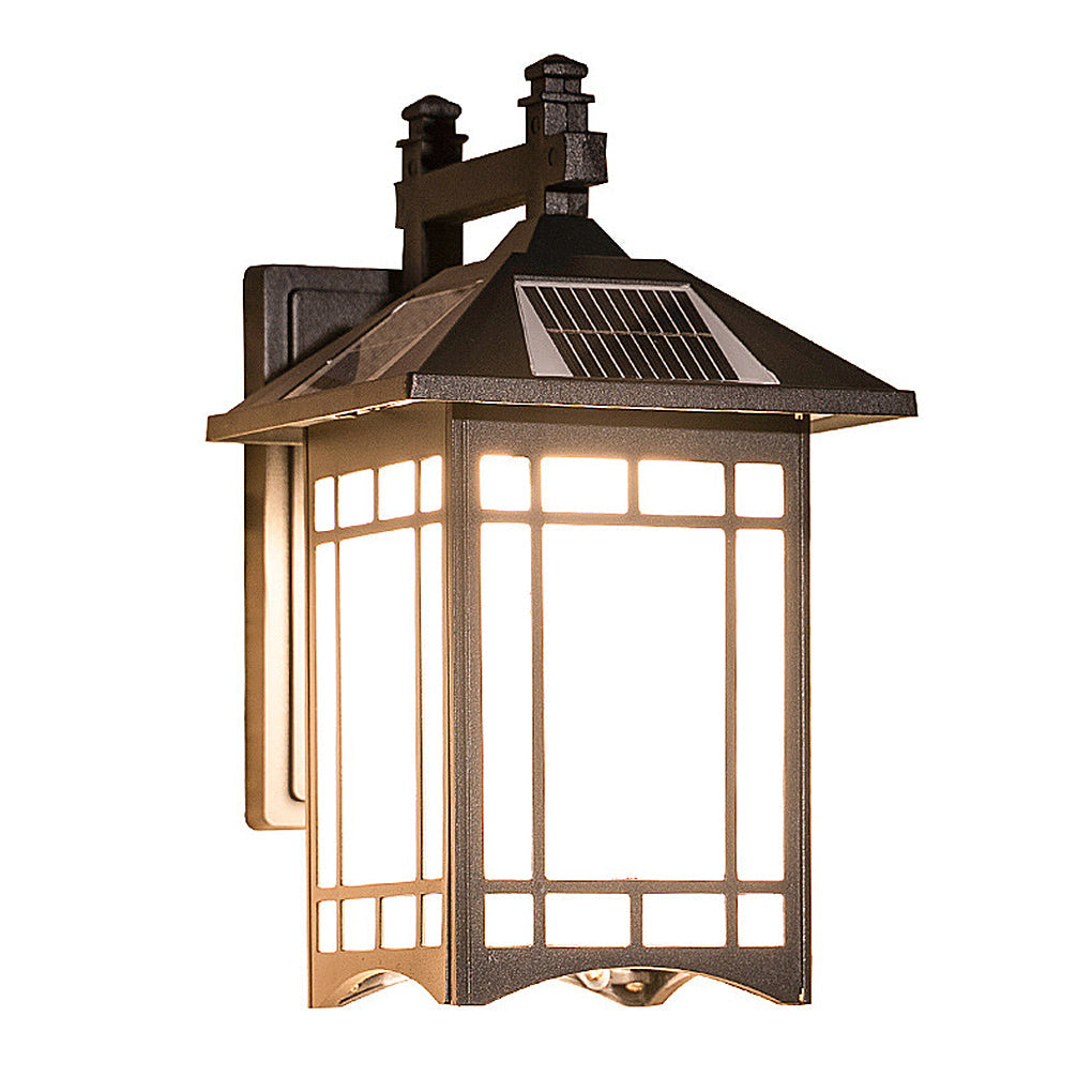 Solar LED Outdoor Wall Lamp with Remote - Modern Industrial Design
