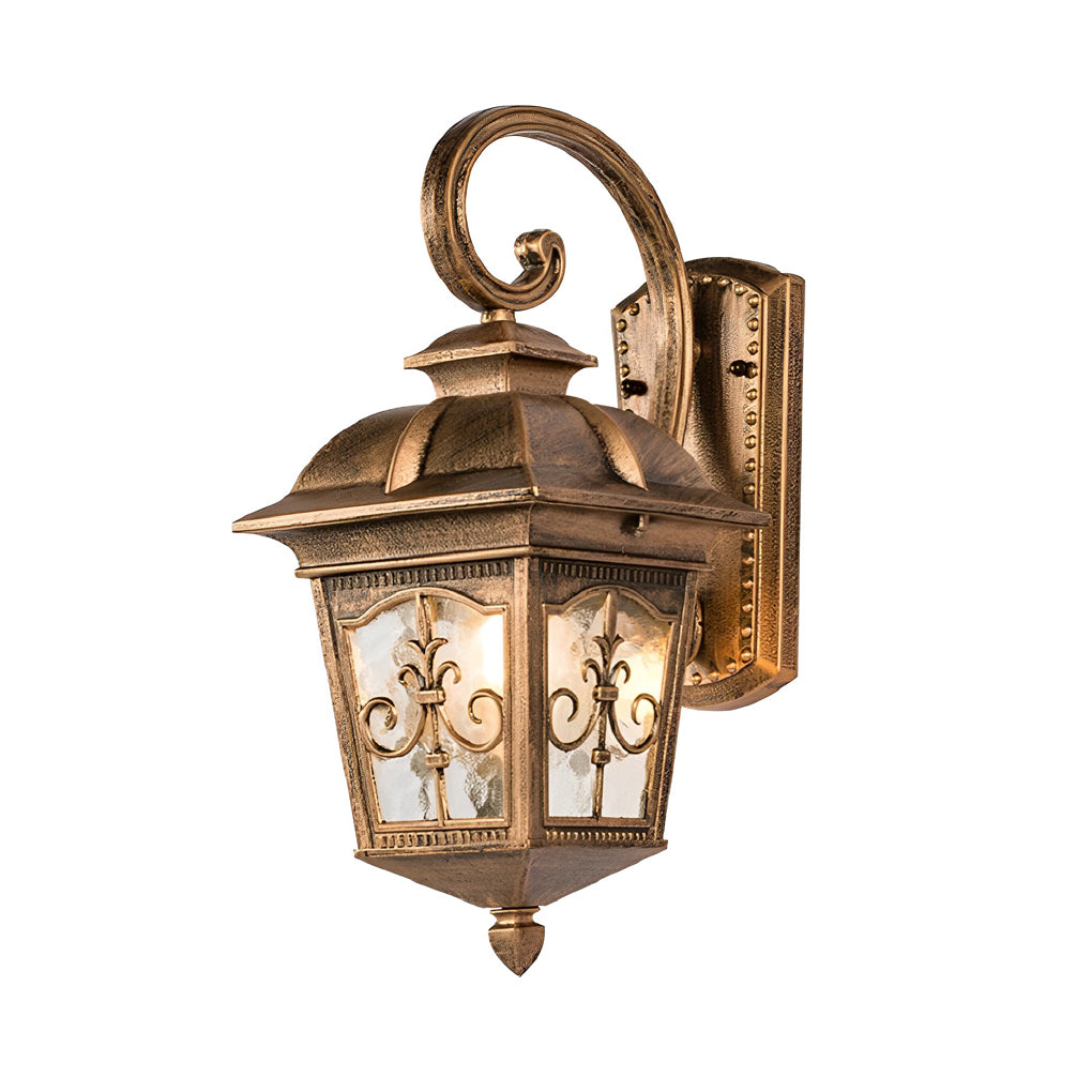 Retro European Outdoor Wall Light - Die-Cast Aluminum & Glass