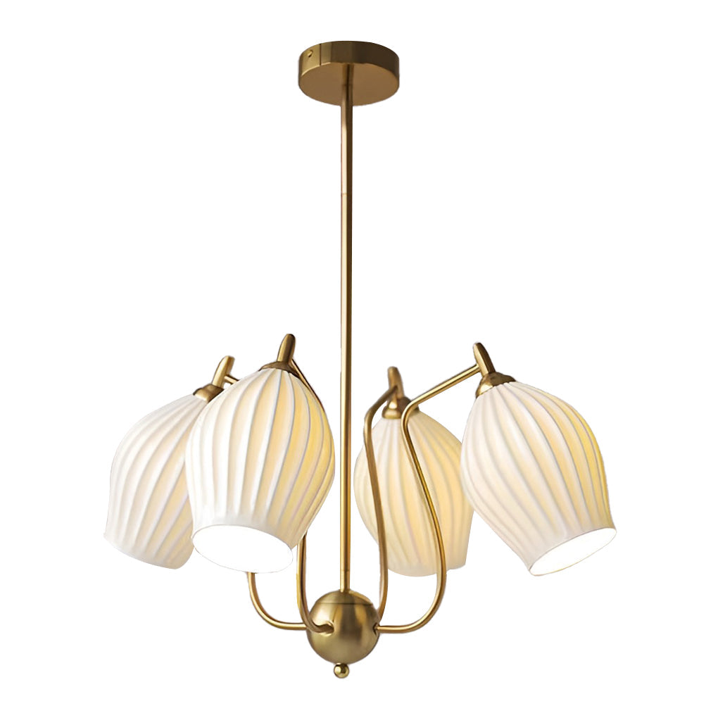 Ceramic Flower Chandelier – Modern Warm White Ceiling Light