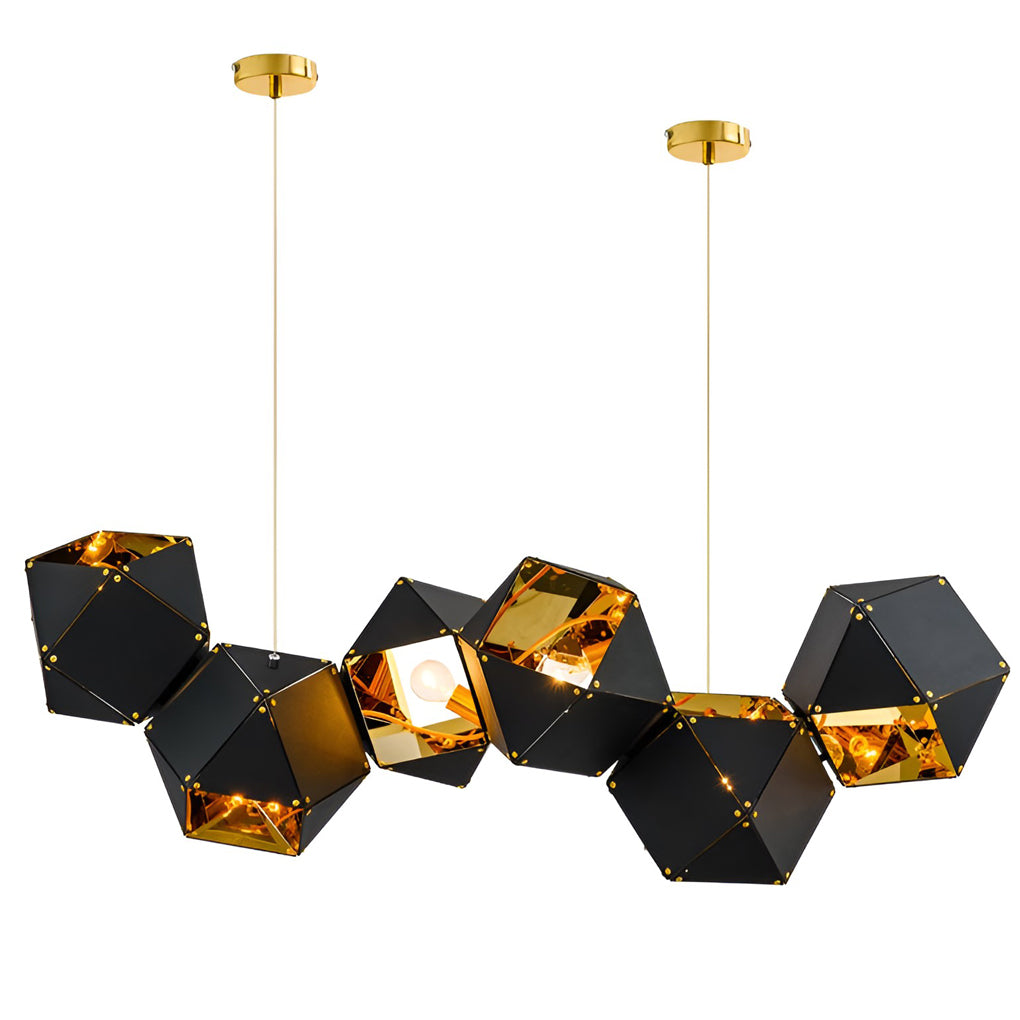 6-Light Geometric Polygonal Pendant Light - Modern Chandelier