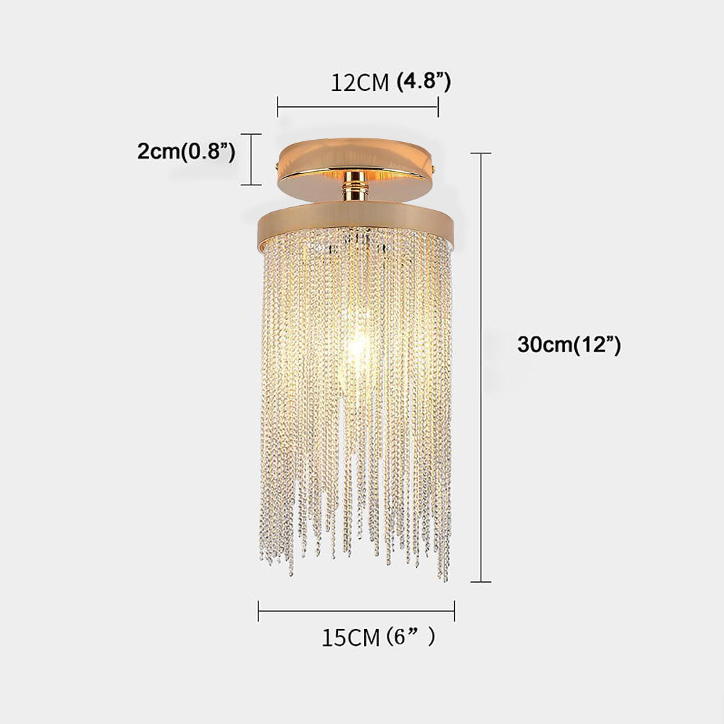 Modern Farmhouse Tassel Semi Flush Mount Ceiling Light